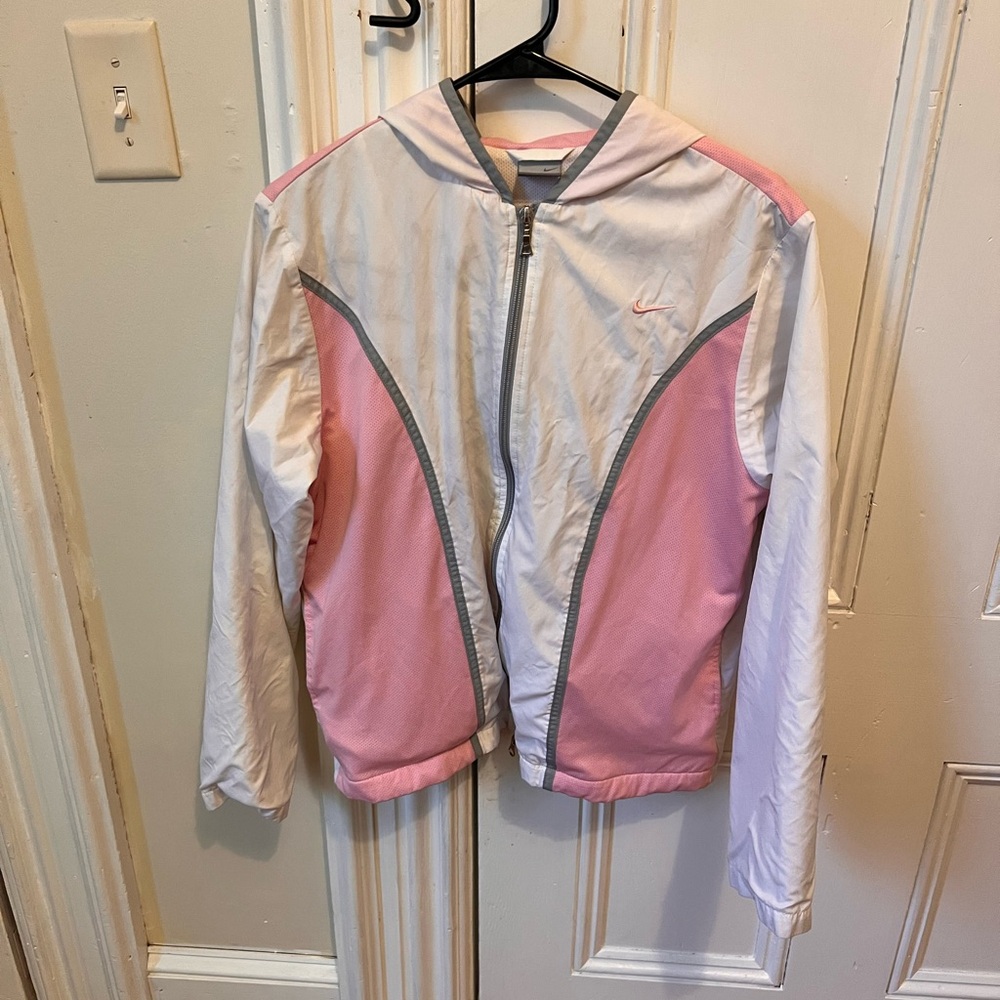 Nike Pink and Gray Windbreaker
